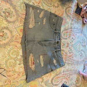 Free People denim mini skirt